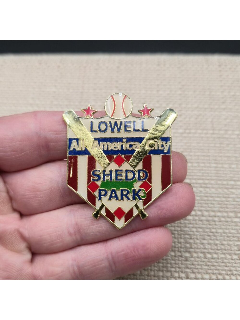 Lowell All America City Shedd Park Baseball Pin A8657